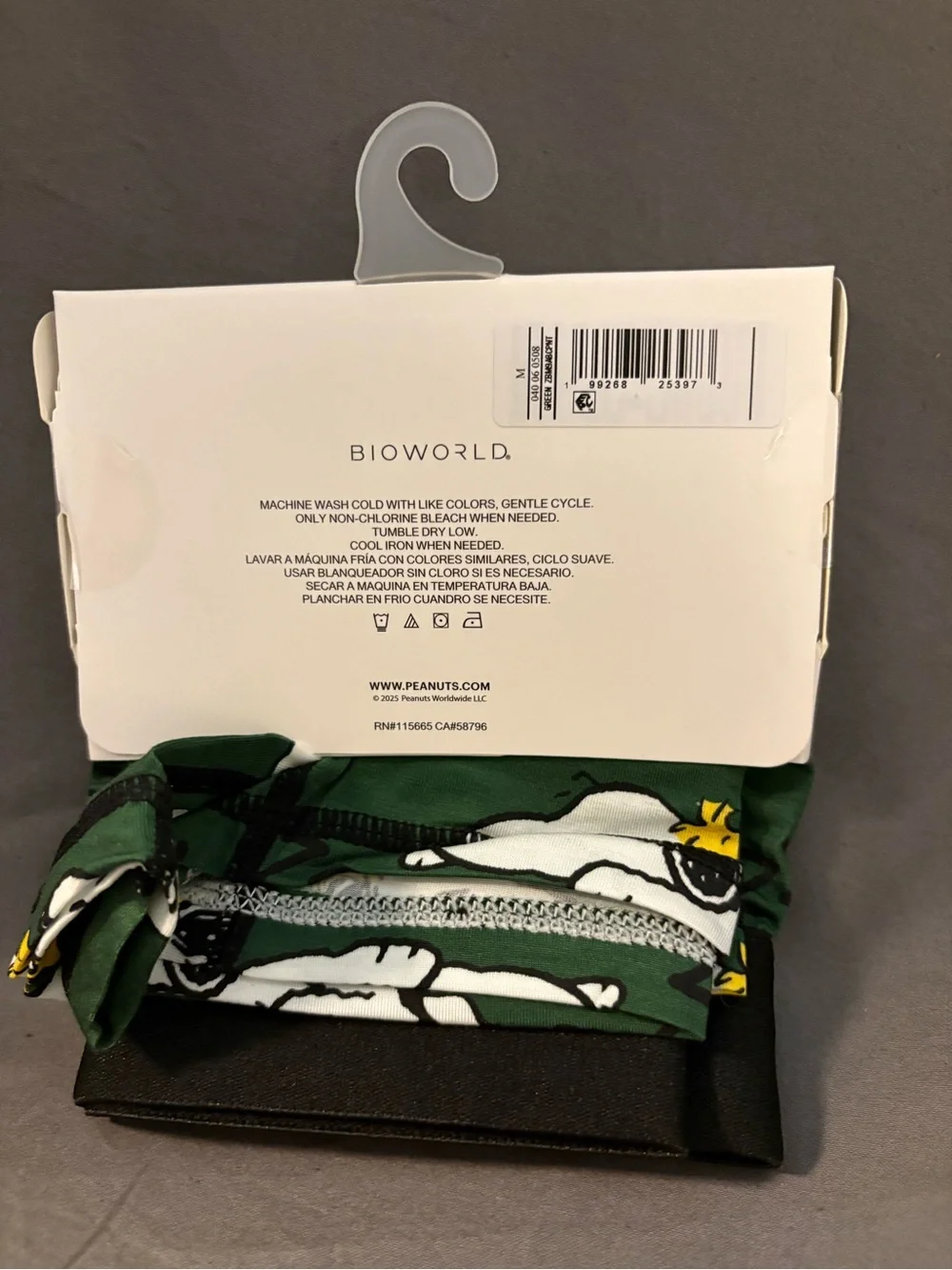 NWT Peanuts Green Boxer Briefs with Snoopy Print sku TR152 men’s size M (32-34”)